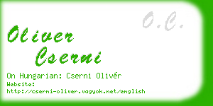 oliver cserni business card